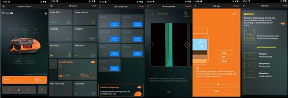 To znacznie więcej niż pilot, dzięki czemu można całkowicie zgadywać, dzięki czemu robot Landroid może samodzielnie podejmować najlepsze decyzje dotyczące trawnika. Aplikacja informuje swojego robotnika, jak długo musi działać codziennie, biorąc pod uwagę te zmienne, które wpływają na tempo wzrostu trawy. Nadal masz możliwość ustawienia, o której godzinie ma się rozpocząć i wyłączyć dni, w których nie chcesz, aby działała. Aplikacja zapewnia również zbiorcze statystyki, takie jak przebieg odległości, czas pracy, liczba doładowań, zużycie energii 