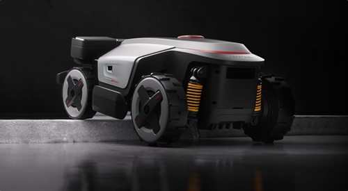 Robot koszący Roborock RockMow Z150 AWD z systemem VSLAM pracujący w dużym ogrodzie na nierównym terenie - kup teraz
