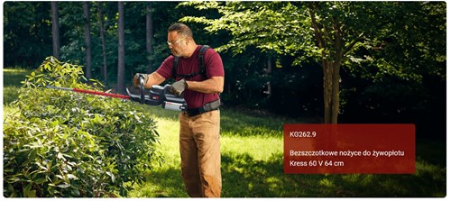 Akumulatorowe nożyce do żywopłotu Kress 60 V 64 cm