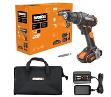 Wiertarko-wkrętarka WORX WX100  Moment obrotowy 30 Nm i pojemność uchwytu 10 mm spełniają większość potrzeb konsumentów w zakresie lekkich prac.