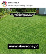 Robot koszący Anthbot Genie 800 z GPS RTK i AI do trawników 800 m² – widok pracującego robota w ogrodzie