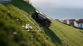 Robot koszący Roborock RockMow Z150 AWD z systemem VSLAM pracujący w dużym ogrodzie na nierównym terenie - kup teraz